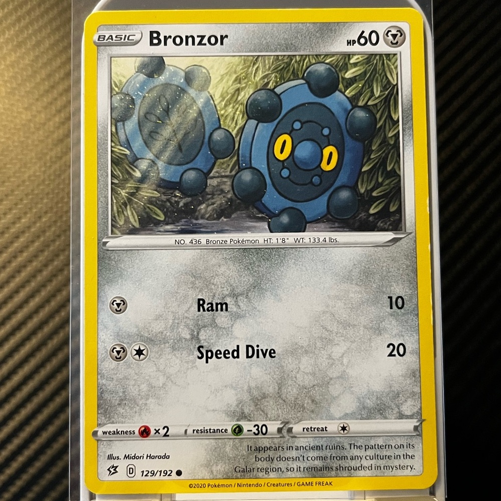 BRONZOR #129/192 S&S Rebel Clash Trading Card 2020 Pokemon TCG
